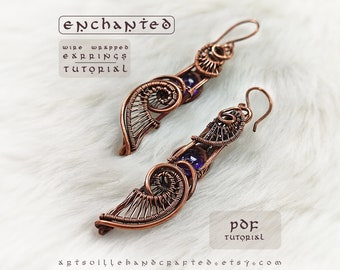 Enchanted Earrings Tutorial, Wire Wrap Earrings Tutorial, Wire Wrapping Tutorial, Wire Earrings Tutorial, Wire Weave Tutorial Pattern