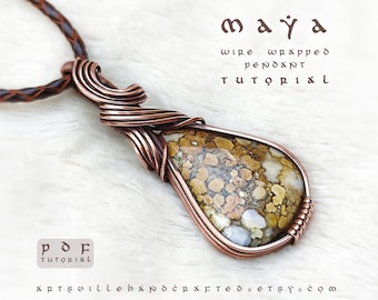 Maya : Wire Wrap Tutorial, Wire Wrap Anhänger Tutorial, Schmuck Tutorial, Wire Jewelry Pattern, Halskette Tutorial, How to Wire Wrap Tutorial
