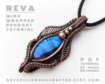 wire wrap Tutorial, Wire Wrap Pendant Tutorial, Jewelry Tutorial, Wire Jewelry Pattern, Necklace Tutorial, How to Wire Wrapping Tutorial