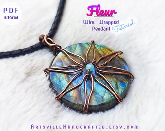 Round Stone: Learn the Art of Wire Wrapping for beginners, download our step-by-step tutorial Wire Wrap Pendant DIY jewelry project PDF File