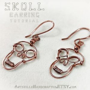 Skull Earrings Tutorial, Halloween DIY Jewelry, Wire Wrap Earrings Tutorial, Halloween Jewelry Tutorial, DIY Skull Earrings Tutorial