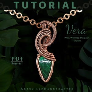 Vera: Wire Wrap Pendant Tutorial for Beginners | Step-by-Step Jewelry Making Guide | DIY Wire Wrapping Instructions | Instant Download PDF