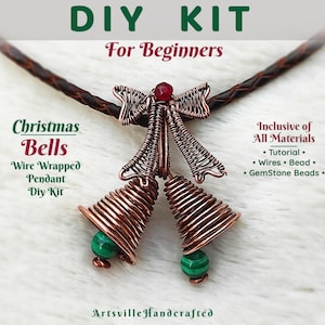 Christmas Bell FUll DIY Kit, Wire Wrapping Kit, Jewelry Making Kit, Craft Kits for Adult, Diy kits for adults, Wire Wrap Tutorial