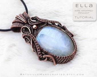 Ella : Wire Wrapped Anhänger Anleitung von ArtsvilleHandcrafted, Wire Wrap Schmuck Anleitung, Schritt für Schritt Wire Wrap Cabochon Anleitung