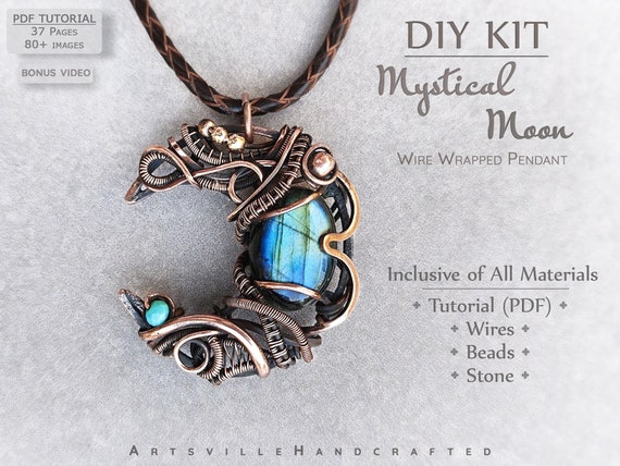 DIY Wire Wrap Pendant Jewelry Making Kit, Craft Kits for Adults