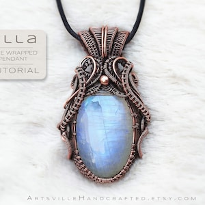 Ella: Handledning för trådlindade hängen av ArtsvilleHandcrafted, handledningsmönster för trådlindade smycken, steg-för-steg-handledning för trådlindade cabochons