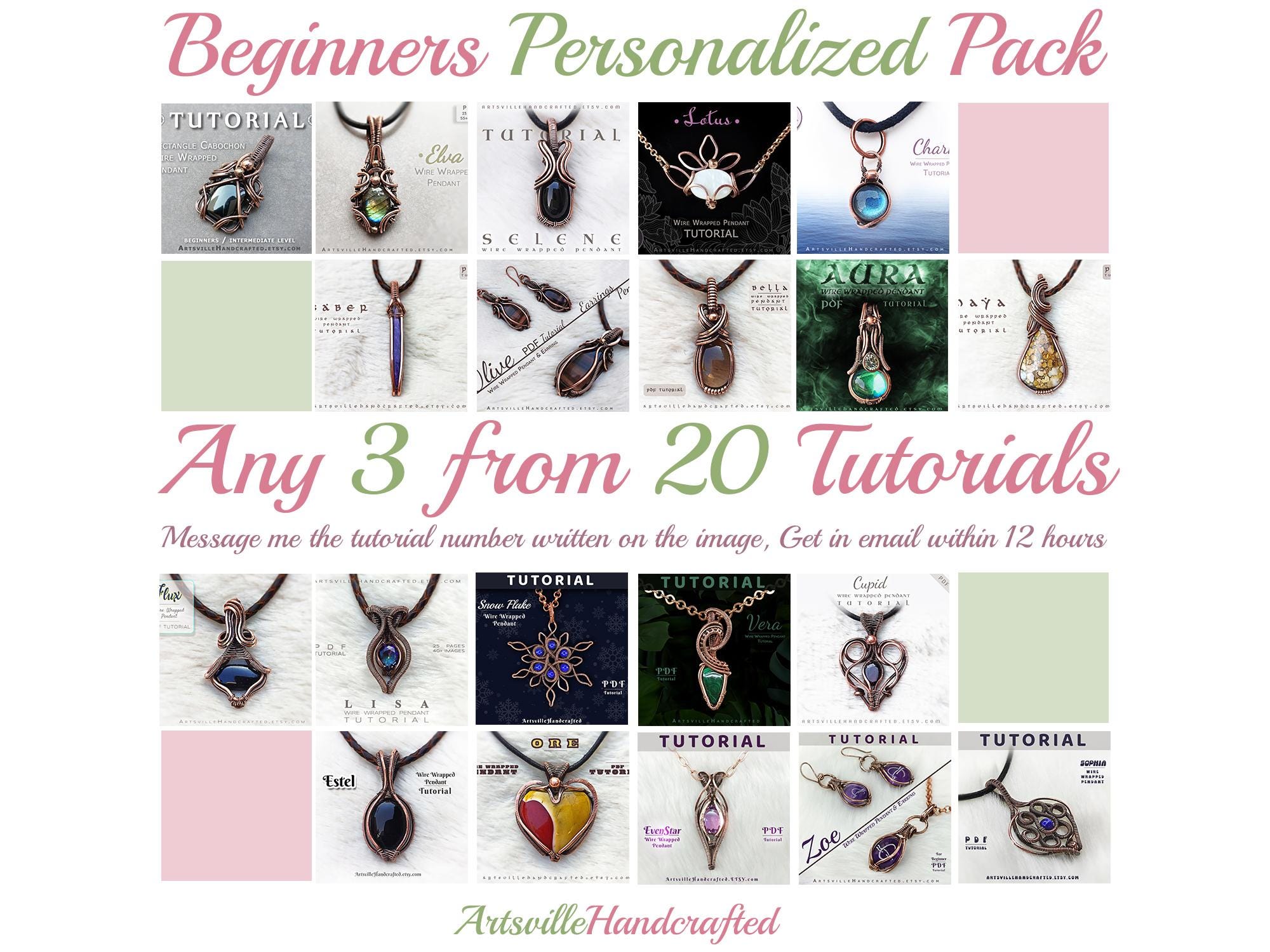 Free Printable Wire Wrapping Patterns.pdf Wire Wrap Pendants Tutorial Bundle | Choose Any 3 Wire Wrapping ...