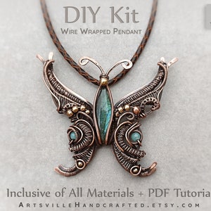 DIY Wire Wrap Pendant Jewelry Making Kit, Craft Kits for Adults, Metal  Working Kits and How To, DIY Kits for Adults, Wire Wrap Jewelry Kit 