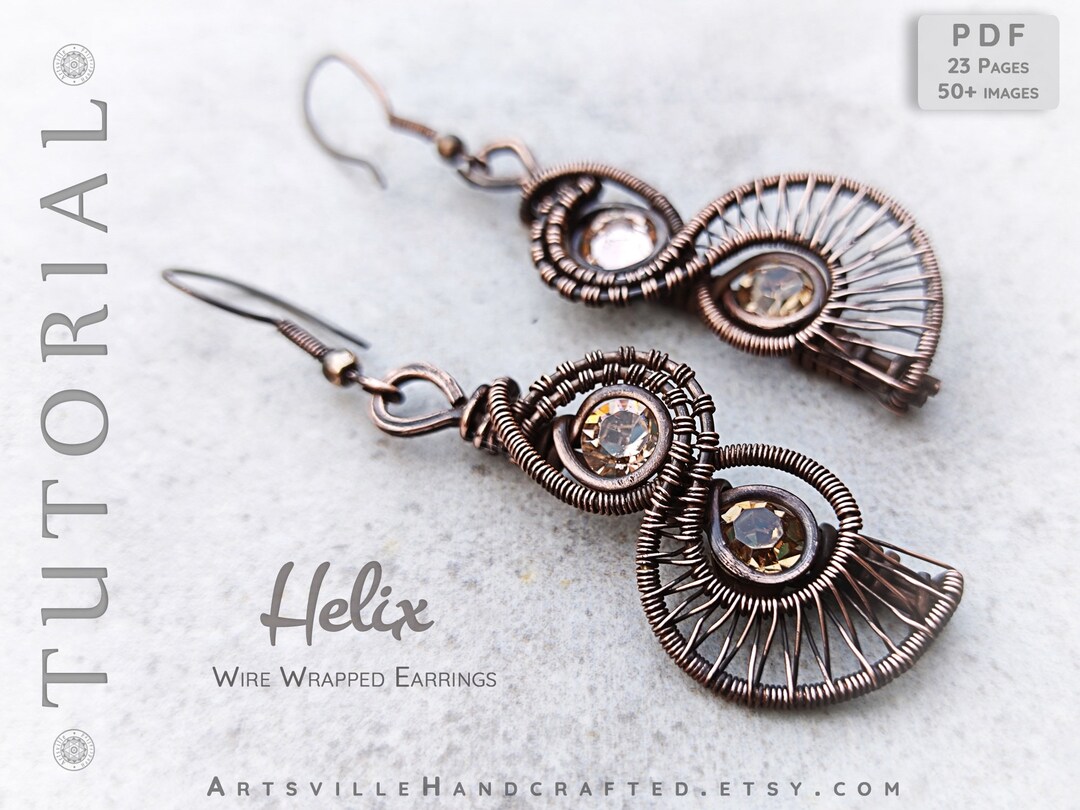 Helix Wire Wrap Earrings Tutorial Wire Wrapping Tutorial Etsy