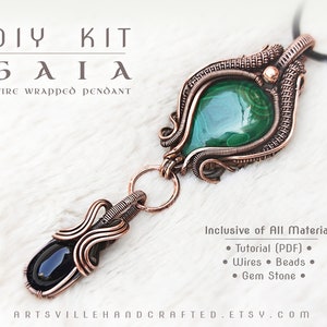 Gaia: Intermediate Wire Wrap Kit Wire Jewelry DIY Kit, Craft Kits for Adults, DIY Kits for Adults, Crystal Jewelry Making DIY Kit for Women