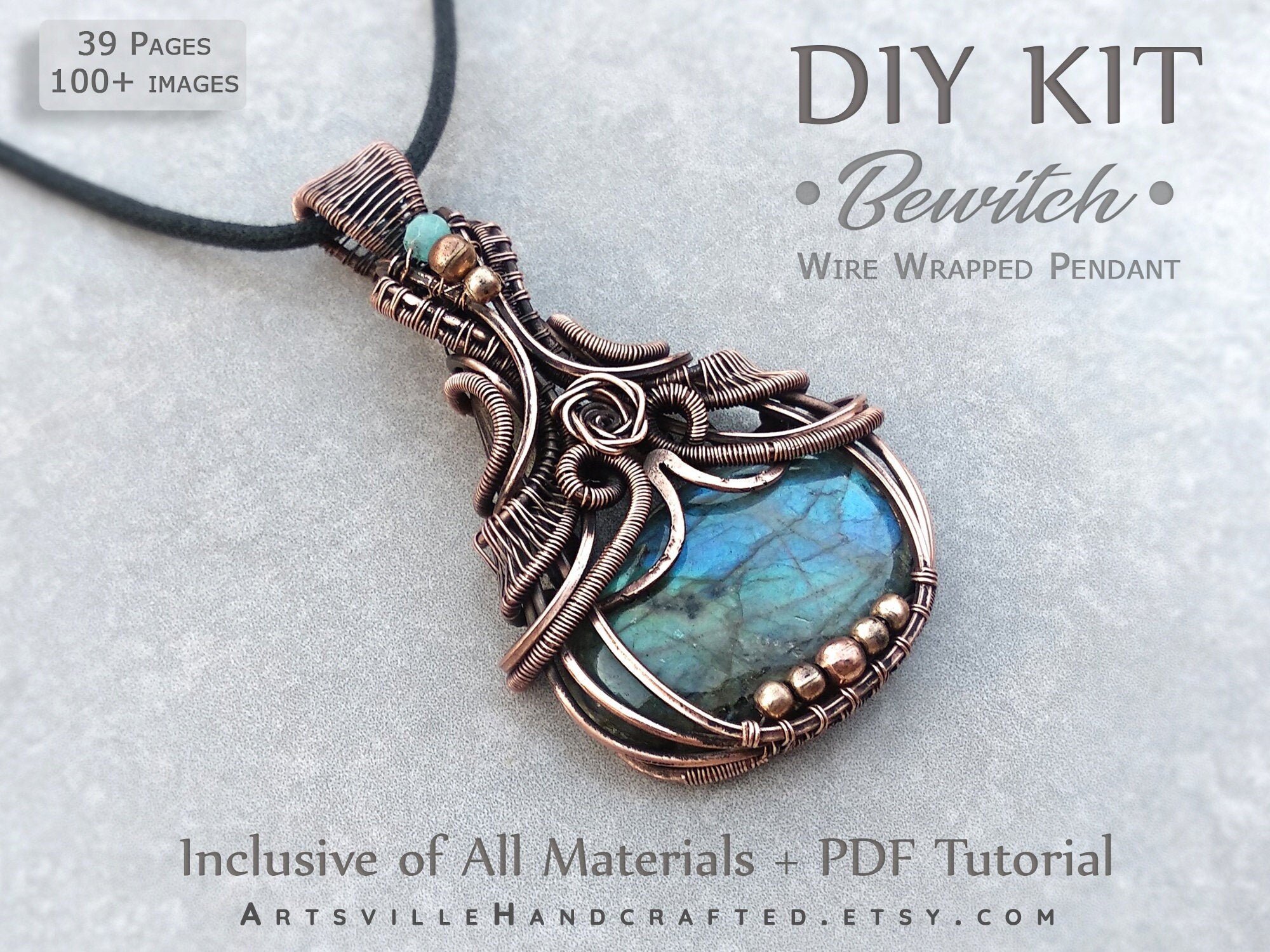 FUll DIY Kit Wire Wrapping Kit Jewelry Making Kit Craft Etsy