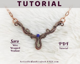 Sara: Wire Pendant Tutorial for Beginners, Wire Work Tutorial for Beginners, Wire Jewelry Making for Beginners, PDF by ArtsvilleHandcrafted
