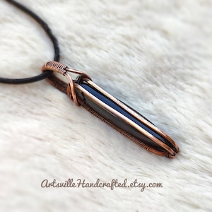 Black Onyx Wrapped Pendant Necklace, Onyx Necklace, Black Onyx Pendant, Wire Wrapped Jewelry, 5th Anniversary Gift, Gift for Him, Men Gift