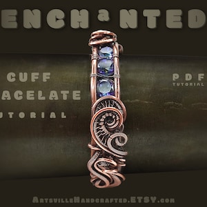 Tutoriel bracelet manchette enchanté, tutoriel de bracelet rangé en fil métallique, bracelet fil de fer à monter soi-même, modèle de bijoux de bracelet manchette, tutoriel manchette en fil métallique