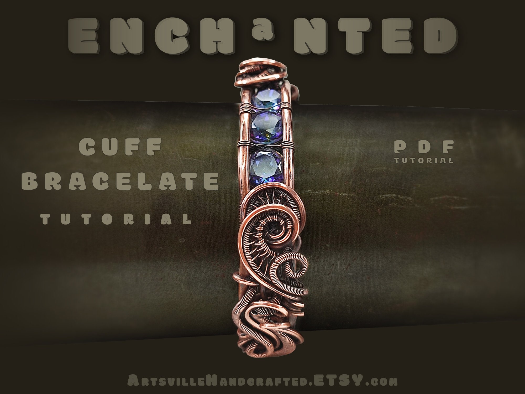 Wirearttutorials Eternity Bracelet Wire Wrap Tutorial, Cabochon Pattern,  DIY Jewelry Making, Wrapping, Weaving, Copper Art Tutorial - Etsy Denmark