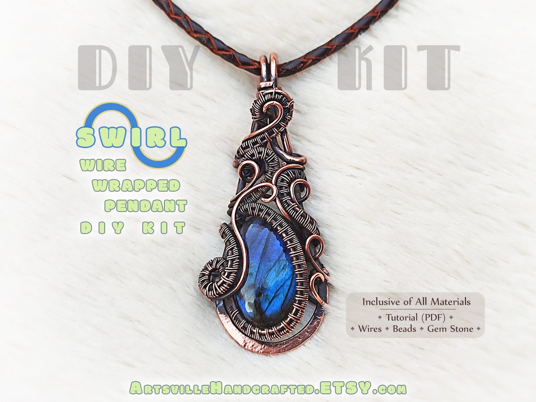 Make Your Own Jewelry DIY Kit, Craft Kits for Adults, Wire Wrap Pendant Kit, Jewelry Making Kit