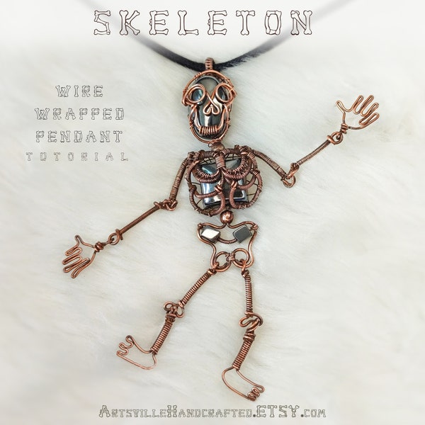 Skeleton Pendant Tutorial, Wire Wrapped Skeleton Tutorial, DIY Wire Skeleton, DIY Halloween Jewelry, Halloween Skeleton Tutorial, Wire Wrap