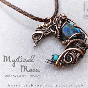 Crescent Moon Wire Wrap Tutorial, Wire Wrapping Tutorial, Wire Wrap Pendant Tutorial, Wire Jewelry Tutorial, Jewelry Making Tutorial