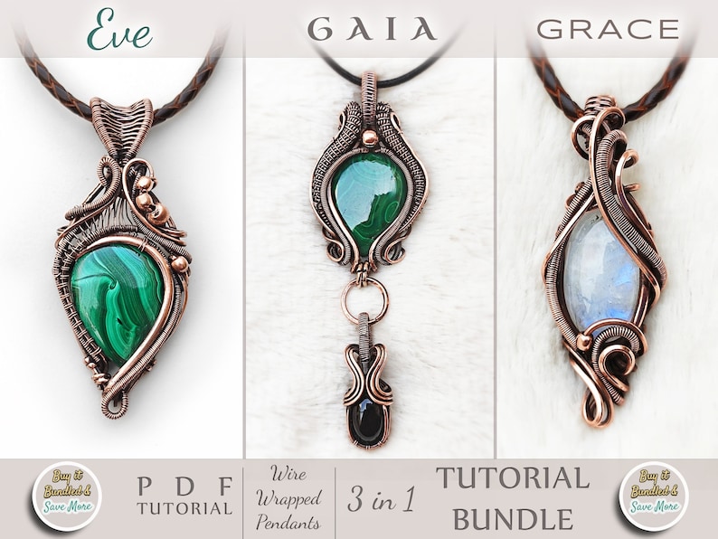 Wire Wrap Tutorials Bundle of three designs. Learn to Wire Wrap.
