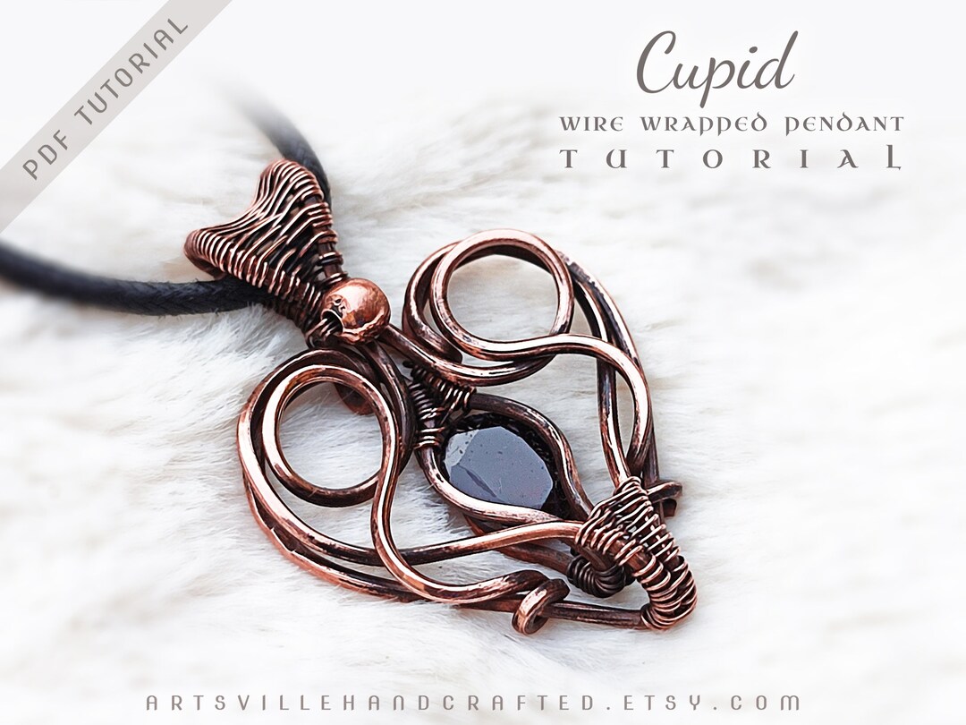 Cupid Wire Wrap Heart Pendant Tutorial DIY Wire Wrapped Etsy