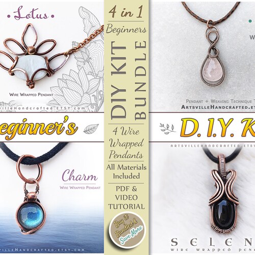 Wire Wrapping for Beginners Kit Jewelry Making Kit Full DIY Etsy