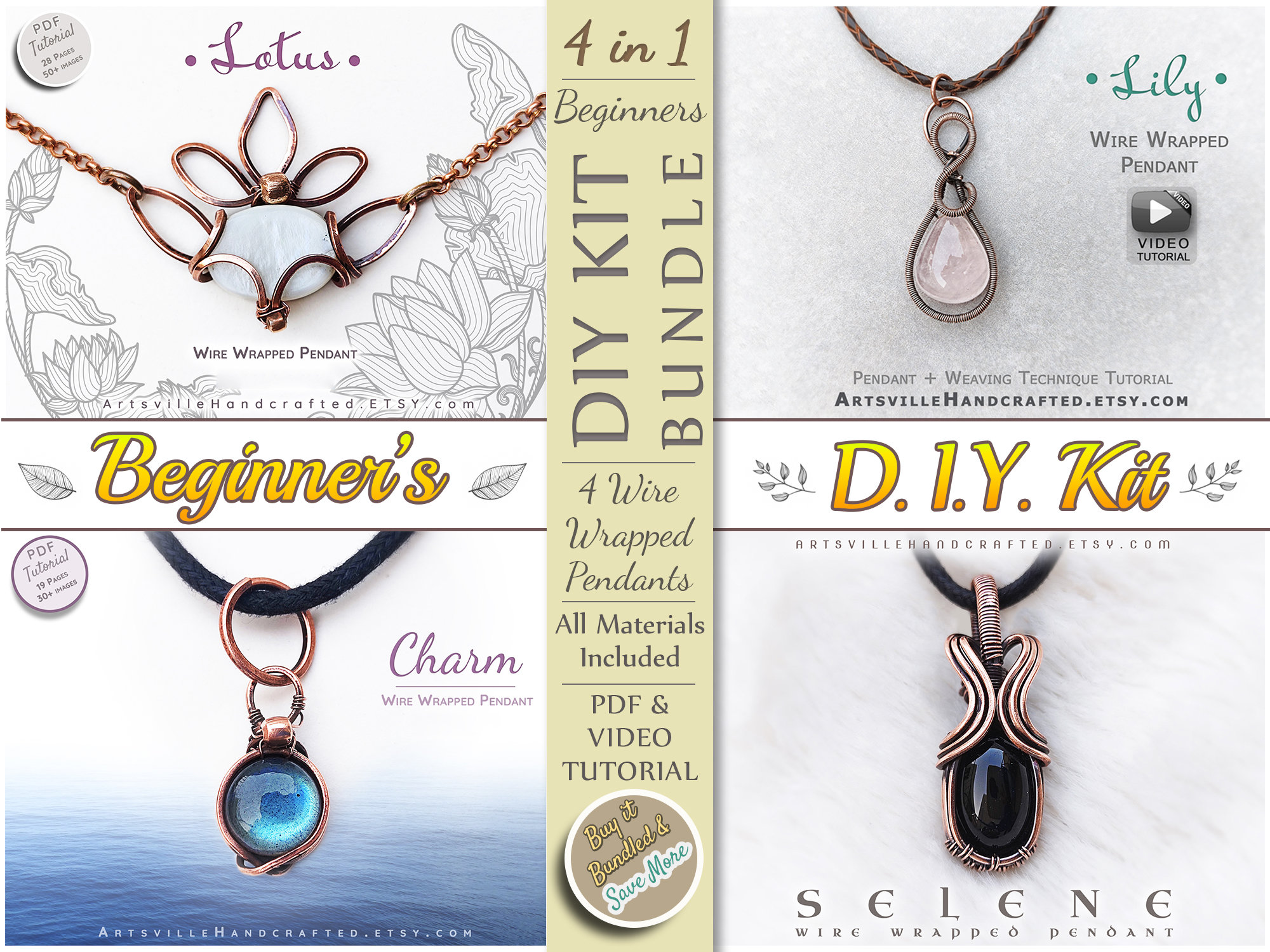 Wire Wrapping for Beginners Kit Jewelry Making Kit Full DIY Kit