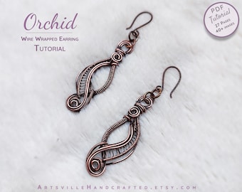 Wire Wrap Earring Tutorial, Wire Wrapping Pattern, Wire Art Tutorial, DIY Craft, Wire Work Tutorial, Jewelry Making Beginners, Wire Weaving
