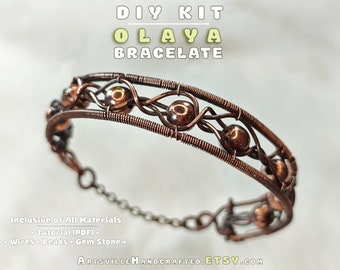 DIY Kits for Adults : Craft Kit for Wire Wrap Bracelet, DIY Jewelry Making Kit, DIY Kit for Women, Beading Craft Kits, Do It Yourself Craft