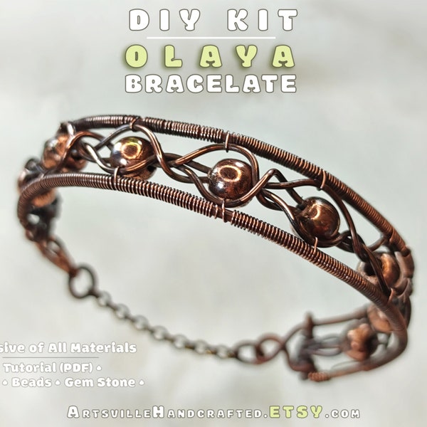 DIY Kits for Adults : Craft Kit for Wire Wrap Bracelet, DIY Jewelry Making Kit, DIY Kit for Women, Beading Craft Kits, Do It Yourself Craft