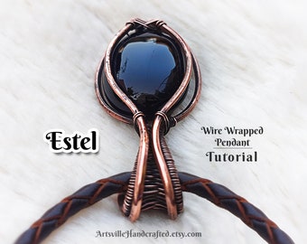 Estel : Wire Wrap Pendant Tutorial, Wire Jewelry Tutorials, Wire Wrapping Tutorial, Wire Wrap Pattern, DIY Wire Wrapped Tutorial Beginners