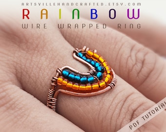 Regenbogen Ring Tutorial, Drahtring Tutorial, Draht Wrapping Anleitung, 5 Minuten basteln, Wire Wrapping Anfänger Anleitung