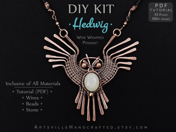 Wire Wrapping Kit, Jewelry Making Kit, Full DIY Kit, Wire Wrap Tutorial,  Craft Kits for Adult, Diy Kits for Adults, Wire Pendant Tutorial 