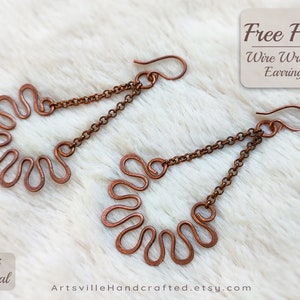 Free Flow: Wire Wrap Earrings Tutorial, Wire Wrap Beginner Tutorial, Wire Earring Pattern, Crystal Earrings Tutorial, Wire Wrap Tutorial