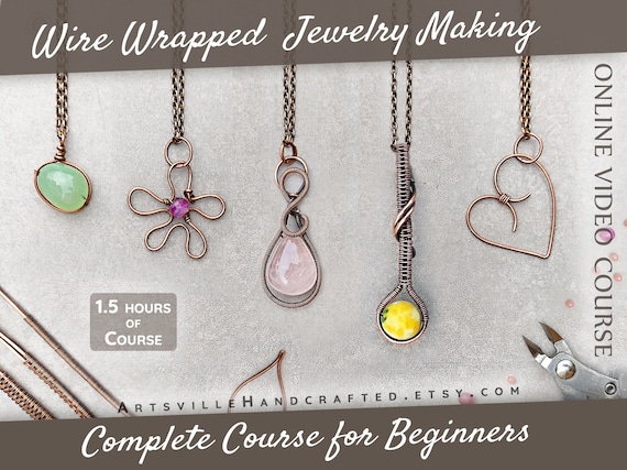 Wire Wrapping for Beginners Online Course DIY Wire Wrap Video Tutorial, Wire  Weaving Tutorial, How to Wire Wrap Jewelry, Jewelry Making 