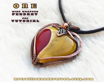 Wrapped Pendant Ore And Stone Jewelry Ore Heart Stone Wire Wrap