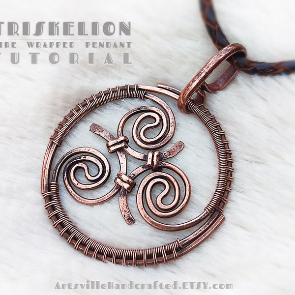 Triskelion : Wire Wrapped Triskele Tutorial, Wire Wrapping Tutorial, Beginner Wire Tutorial, Celtic Pendant Tutorial, Wire Wrap Tutorial