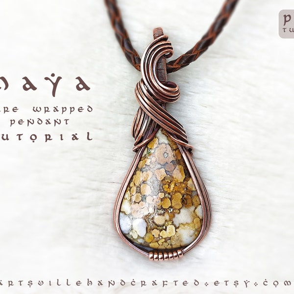 Maya : Wire Wrap Tutorial, Wire Wrap Pendant Tutorial, Jewelry Tutorial, Wire Jewelry Pattern, Necklace Tutorial, How to Wire Wrap Tutorial