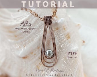 Alba : Easy Beaded Wire Wrap Pendant Tutorial For Beginners