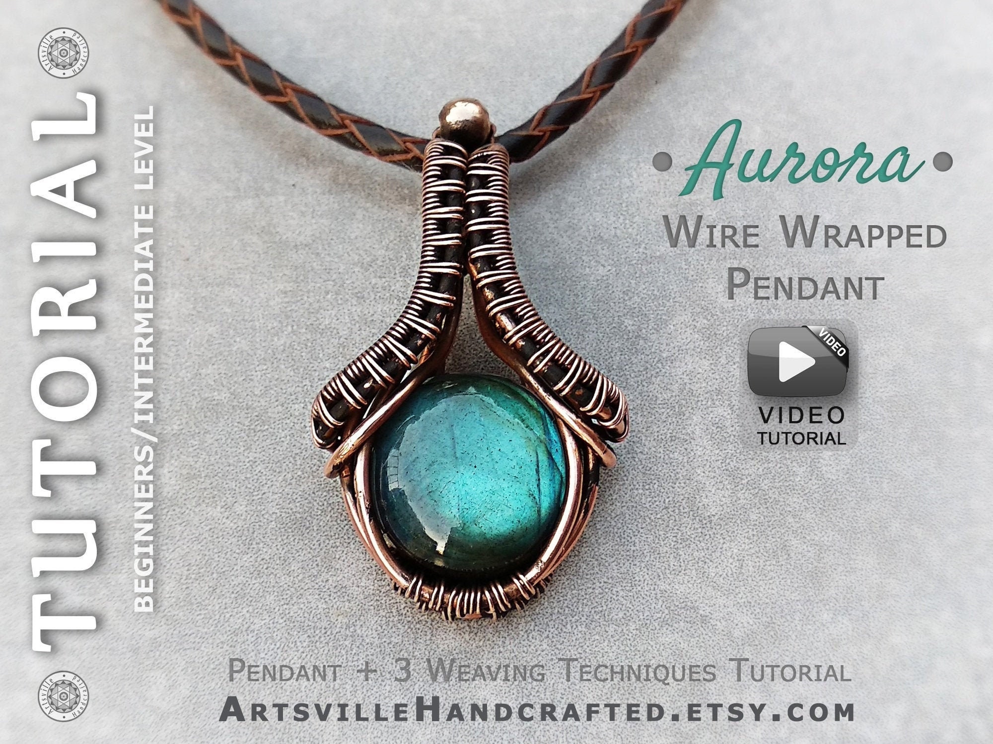 Video Tutorial: 3 Weaves Aurora Pendant Wire Jewelry |