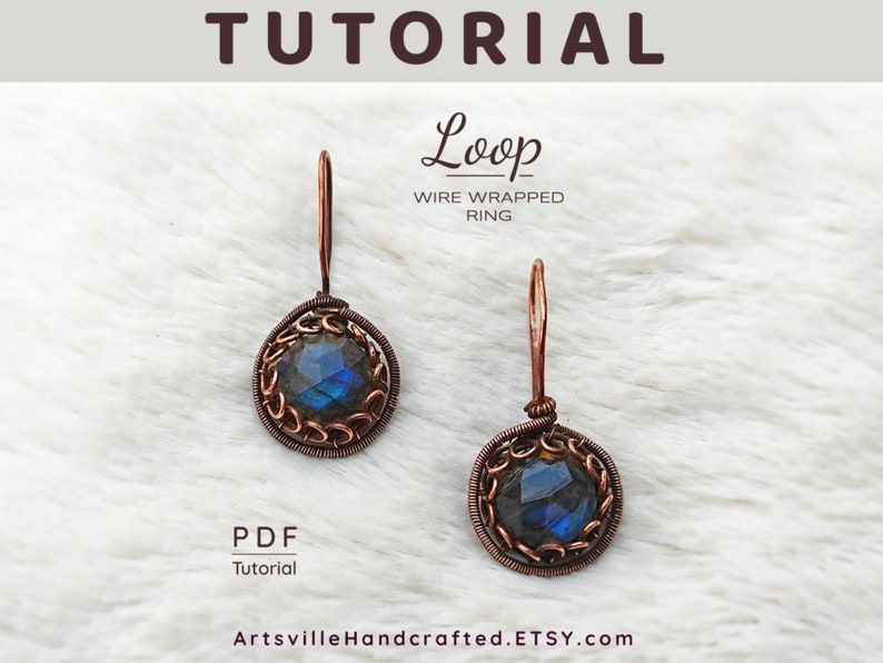 Complete set of wire wrap jewelry tutorials available as instant PDF downloads. Includes detailed instructions for creating a pendant, ring, and earrings, offering a guide to crafting stunning, personalized accessories