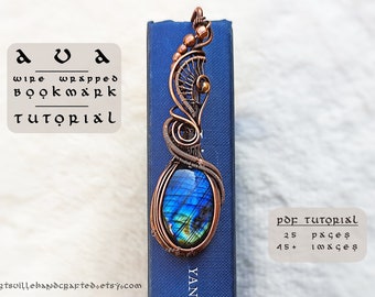 Ava : Wire Wrap Lesezeichen Anleitung, Wire Wrapping Anleitung, DIY Lesezeichen, Draht und Perlen, Wire Wrap Lesezeichen Muster, Wire Wrap Kristall