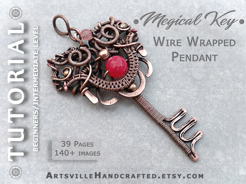 Wire Wrap Key Pendant Tutorial by ArtsvilleHandcrafted. Wire Wrapping Tutorial Art.