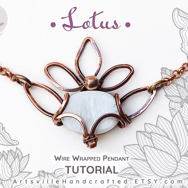 Lotus Pendant Tutorial, Wire Wrapping Crystal, Crystals Jewelry Making, Wire Jewelry Tutorial, Jewelry Crafts, Wire Jewelry Pattern Tutorial