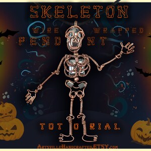 Comprehensive step-by-step wire wrapping tutorial to create a detailed skeleton pendant, ideal for crafting unique Halloween jewelry and spooky accessories.