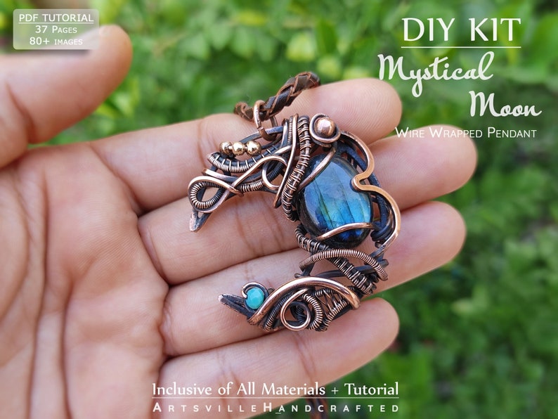 DIY Wire Wrap Pendant Jewelry Making Kit Craft Kits for Etsy