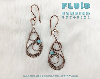 Fluid Earrings Tutorial, Wire Earrings Tutorial, Easy Wire Wrap Tutorial for Beginners, Wire Wrapping Tutorial, DIY Wire Wrap Earrings