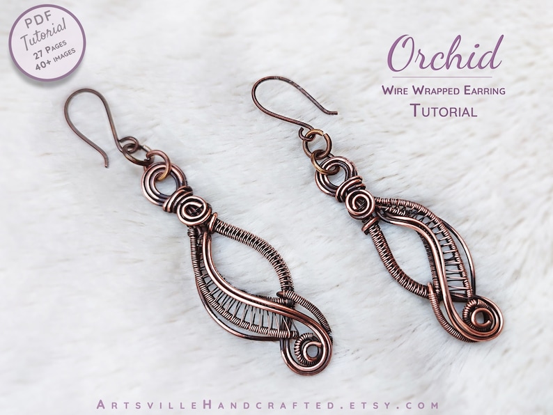 Wire Wrap Earrings Tutorial to the Orchid design. Learn to create a beautiful pair of earrings using this Wire Wrap Tutorial.