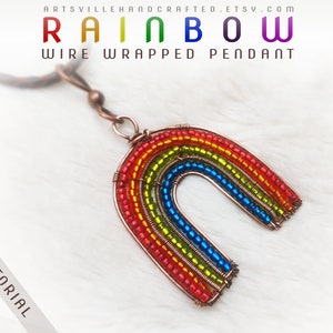 Wire Wrap Rainbow Pendant Tutorial, Rainbow Earrings Tutorial, Wire Jewelry Tutorial, Wire Weave Tutorial, Wire Wrapping for Beginner, DIY
