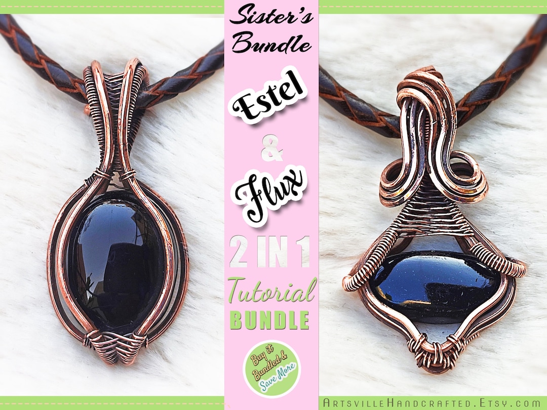 2 in 1 Tutorial Bundle, Wire Wrapped Pendant Tutorials, Wire Wrap ...