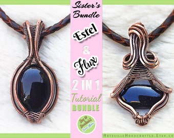 2 in 1 Tutorial Bundle, Wire Wrapped Pendant Tutorials, Wire Wrap Tutorials, Wire Wrapping Tutorials, Wire  Tutorial by ArtsvilleHandcrafted